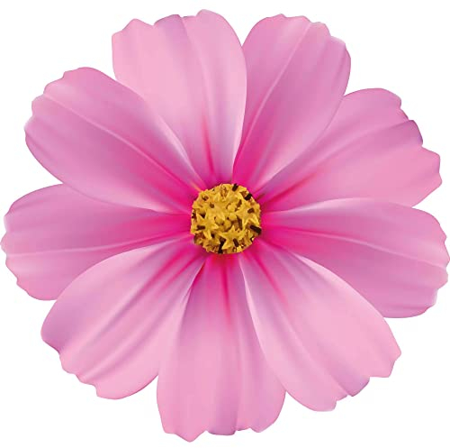 Kleberio Aufkleber Cosmea rosa pink Autoaufkleber wasserfest Blumen Mülltonne Blumenwiese Dekoration selbstklebend Fensterbild Fliesenaufkleber für Kinder und Erwachsene 10 x 10 cm