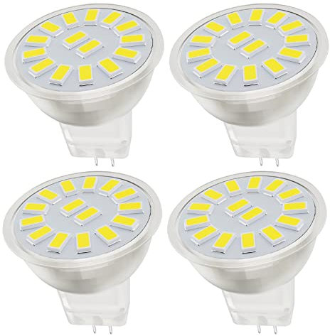 MR11 GU4 LED Lampen Kaltes Weiß 5W, 500lm, Nicht dimmbar, ersetzt 50W Halogenlampen, AC/DC 10-30V, LED Spot Strahler, Kein Flackern, Durchmesser 35mm,4pcs