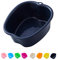 AXLOFO® Cubo para remojar pies, bañera de pies de plástico resistente, bañera para pediluvio, masaje, desintoxicante, 8 colores (bañera-black)