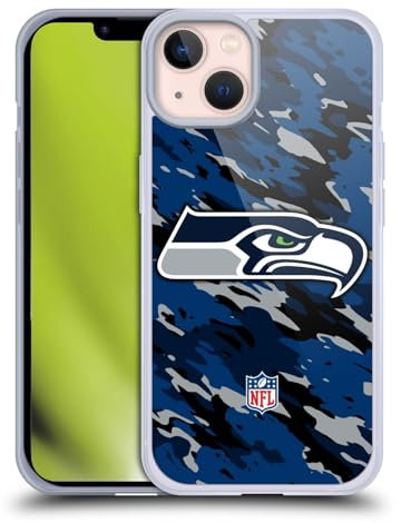 Head Case Designs Offizielle NFL Camou Seattle Seahawks Logo Gel Handyhülle Hülle [Militärischer Schutzgrad] Kompatibel mit Apple iPhone 13