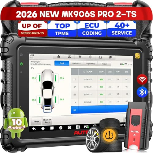 Autel MaxiCOM MK906S PRO2-TS Diagnosegerät, 2026 Top TPMS & ECU Codierung | V2.0 Up von MS906 PRO-TS MK906 PRO-TS MS906 PRO MP900TS, 3000+ Bidirektionale Scanner, 40+ Service, CAN FD DoIP, AutoScan 2.0