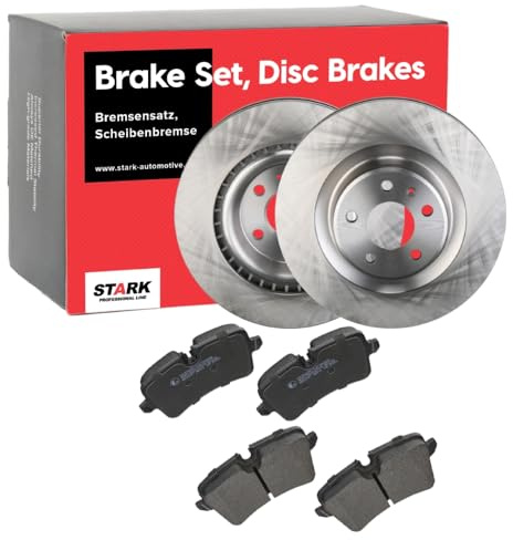 STARK Bremsen Set Hinten 330mm Bremsscheiben und Beläge Komplett Kompatibel mit AUDI A4 Avant 8K5, B8 A6 Avant 4G5, 4GD, C7 Q5 8RB A5 Sportback 8TA A4 Limousine 8K2, B8