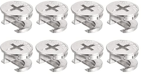 sourcing map Cam Lock Nut for Furniture, 8pcs 14.6x9.5mm Joint Connector Locking Nuts Furniture Connecting Cam Fittings