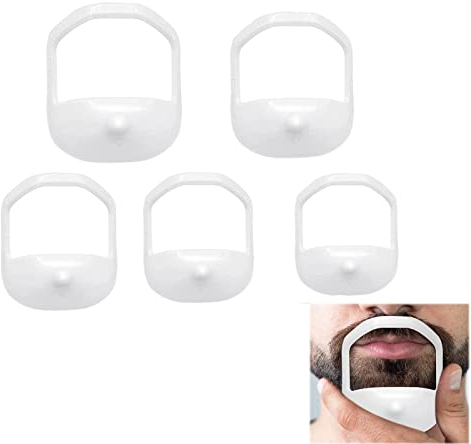 5 Stücke Bart Schablone, Bart Schablone Männer, Rasierschablone, Goatee Rasierschablone, Bart Rasierwerkzeug mit Styling, für den Symmetrischen Bart der Männer