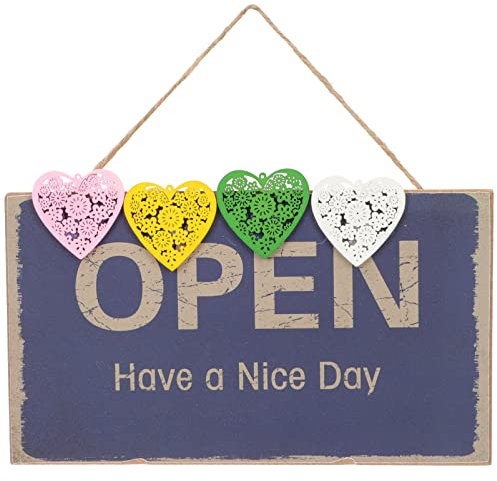 STOBOK Panneau Bois Ouvert Pour Magasin Décoration Vintage Pour Portes Restaurants Signalisation Pratique Et Élégante Pour Afficher État Ouverture