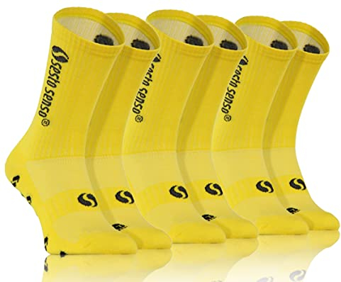 sesto senso 3 Paar Sportsocken Gelb Herren Damen Bunte Wadensocken Baumwolle 43-46 Yellow