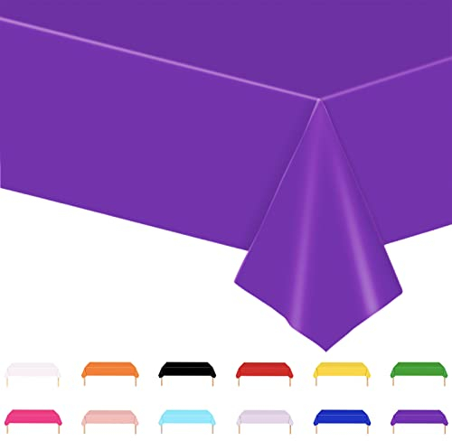 Tischdecke Lila,137x274cm Einweg Tischdecke Tischtuch Plastiktischdecke,Tischtuch Rechteckige Tischabdeckung Gartentischdecke Outdoor Table Cloth für Gastronomie,Feste,Party,Hochzeiten oder Haushalt