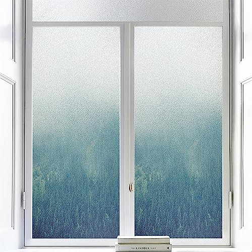 Fensterfolie Blickdicht 45x100cm Verlauf Sichtschutzfolie Fenster Selbsthaftend,Milchglasfolie Anti-Uv,Folie Fenster Sichtschutz,Fenster Folie Blickschutz,Blickdichte Fensterfolie