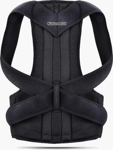 The Shape Label™ – Shoulder Brace Pro - Rücken Geradehalter, Haltungskorrektur Rücken Herren & Damen, Rückenstützgürtel & Rückenbandage für besseren Halt - L