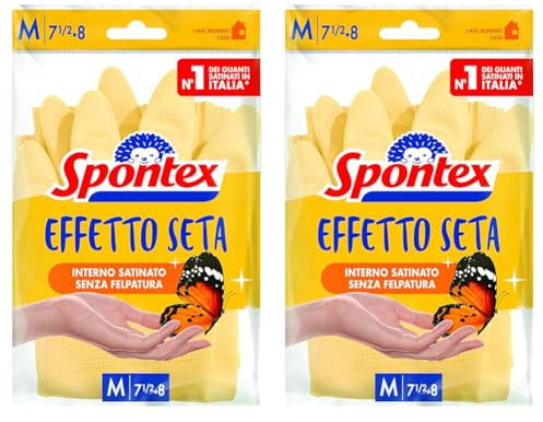 Spontex Guanti Effetto Seta Taglia M (Confezione da 2)
