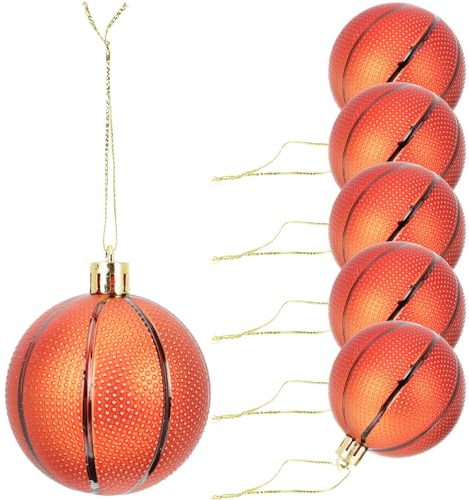 IMIKEYA Weihnachtskugeln 6 Stück Bruchsicher Für Weihnachten Basketball Sport Dekorative Kugeln Weihnachtskugeln Zum Aufhängen Mit Öse Zum Aufhängen Für Weihnachtsbaum Urlaub Party