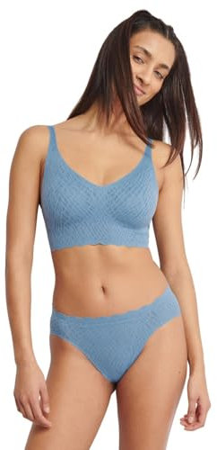 Sloggi Women's Zero Feel Bliss Bralette Bra, Azura Blue, S