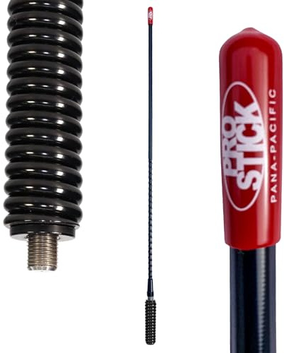 Prostick 3 Foot Fiberglass 1000 Watt Black CB Radio Antenna with Heavy Duty Black Stainless Steel Spring.