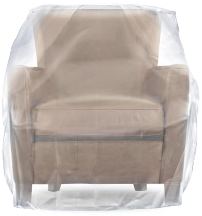 QEES Plastic Chair Covers Protectors,Extra Large Chair Furniture Storage Bags for Moving,Waterproof Recliner Cover Heavy Duty Plastic Covers for Furniture,Clear Moving Bags for Armchair or Recliner