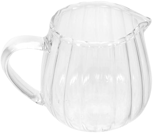 Garneck Mini Pichet en Verre Transparent 100 Ml Crémier en Verre Petit Verseur de Lait Pichet Cafetière Tasse à Sauce Sirop D'érable Carafe de Service avec Bec Verseur