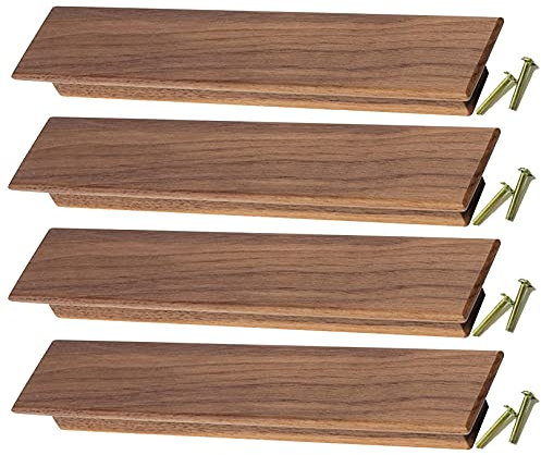 Maniglie for armadietti, 4 pezzi Maniglie in legno Pomelli for armadio da cucina Maniglia for porta dell'armadio Armadio Porta del cassetto del comò Maniglie for il bagno Viti incluse for comò Cassett