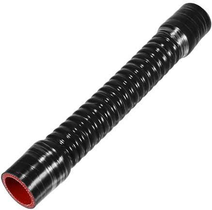 X AUTOHAUX 1 tuyau de refroidissement universel fileté en silicone noir et rouge pour voiture 32 mm ID 300 mm longueur 0°