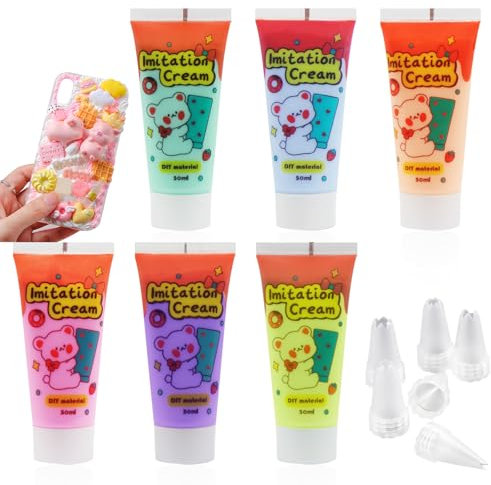 Horuili Simulations styrofoam-002 - Adhesivos de arcilla batida (6 colores, crema), diseño de crema