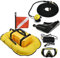 RayGenius Tauchventilator, 5 Stunden Wasserdicht, Tragbare Wiederaufladbare Tauchflasche, Mit Scuba Bcd, Tauchen Ohne Flaschen, 45 Ft Schlauch Und Atemregler。,D4000-Yellow