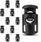 Bewudy Lot de 10 bloqueurs de cordon universels noirs à 1 trou, pour cordons jusqu'à 5 mm de diamètre, en plastique, pour cordons, sacs, vêtements, sacs à dos, fournitures de bricolage