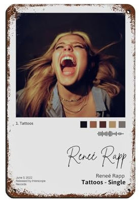 Reneé Rap-Tattoos-Album-Poster, Blechschild, Vintage, Metall, Pub, Club, Café, Bar, Zuhause, Wandkunst, Dekoration, Poster, Retro, 20 x 30 cm