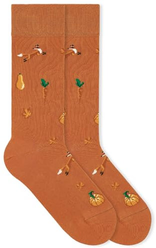 von Jungfeld - 1er Set Motiv Socken mit Fox Pumpkin Icon - Bunte Socken in Gr. 39-42
