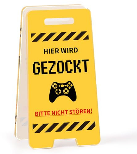 Hier wird gezockt Geschenk 3,2x6cm Zocker Zimmer Deko Spielzimmer Schüler Partydeko Teenager Geschenk Gamer Geburtstagsgeschenk Kinderzimmer Party Dekoration Gaming Zubehör Weihnachten