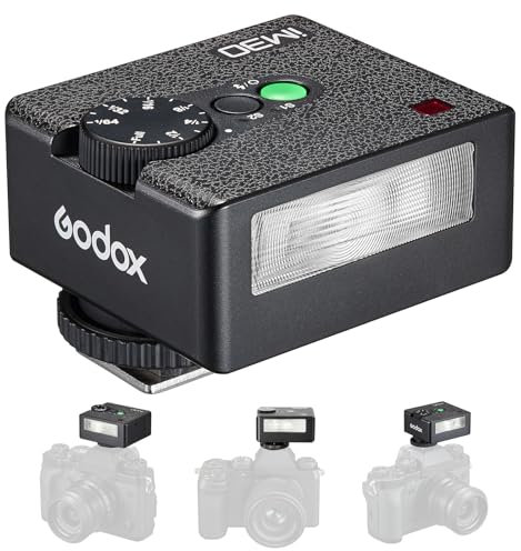 Godox iM30 Mini Kamera Blitz,GN15 mit 7-Stufen Flash Power,CCT 6500K±200K mit S1/S2 optischer Steuerung für Canon/Sony/Fuji/Nikon/Panasonic/Olympus, für Kameras mit Single-Contact Hotshoe