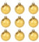 Truevaste 9 Glas-Weihnachtskugeln, Goldene Christbaumkugeln ∅ 8 cm, mit Spezieller Federmalverfahren, Weihnachtsdeko für Festtage und Partys