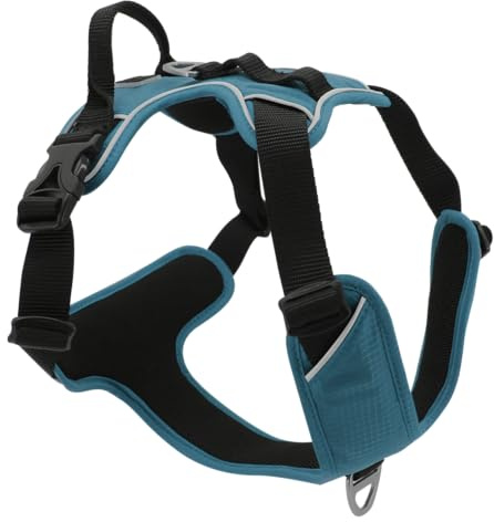 JACK AND VANILLA, Ergonomisches Hundegeschirr, optimaler Komfort, verstärkte Sicherheit, individuelle Passform, einfach zu bedienen, Größe S, Blaue Farbe, Expeditionsmodell