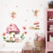 Tanlaby Pilze Feen Wandaufkleber Genie Mädchen Wandsticker Blumen Pilzhaus Schmetterling Wanddeko Abnehmbar Wandkunst Aufkleber für Babyzimmer Kinderzimmer Schlafzimmer Wohnzimmer