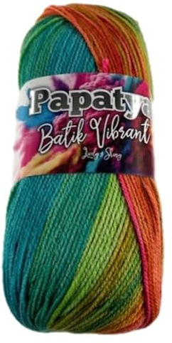 Rainbow Papatya Batik Vibrant Double Knitting 100g Ball (1, 09V)