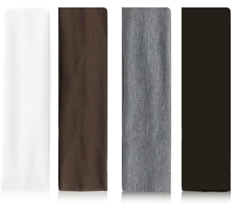 DLPRK 4 pezzi Fascia Capelli Donna Uomo, Headband Antiscivolo Fascia Capelli Elastiche, Sport Yoga Esercizio Fitness, Fascetta Capelli Uomo (Nero Bianco Grigio Marrone)