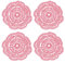 sourcing map Häkeldeckchen, 4 Stück, 10,2 cm, Baumwolle, gewebter Stoff, Spitze, rund, handgefertigt, Untersetzer mit Blumenmuster für Hochzeit, Party, Dekoration (Grau-Rosa)
