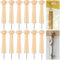 KUIZHEN 12pcs Wooden Shaker Peg Screw-on Wood Shaker Pegs 2.9in Solid Unfinished Wood Shaker Racks Hooks for Hanging Bags Coat Hat Towel