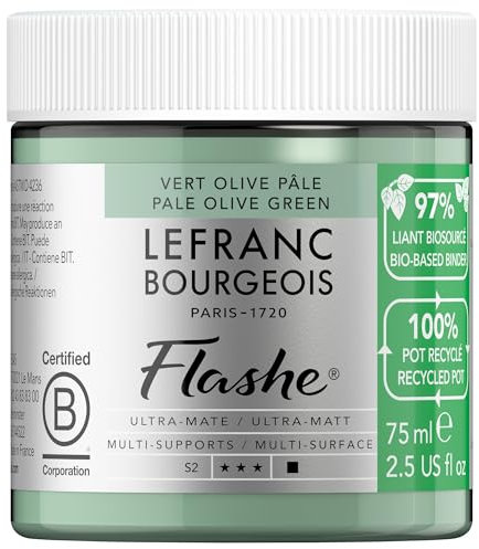 Lefranc Bourgeois Flashe Bio Based Peinture acrylique Pot de 75ml Vert Olive Pâle Série 2