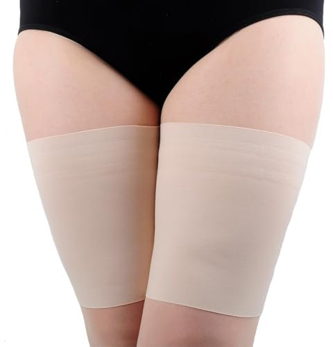 Elastische Oberschenkelbänder Unisex Anti-Scheuern dehnbar verhindern Oberschenkel Reiben Satin gefüttert Protektor Anti-Rutsch-Silikon,Anti-Scheuer-Oberschenkelbänder für verhindern,Beinumfang 58-65