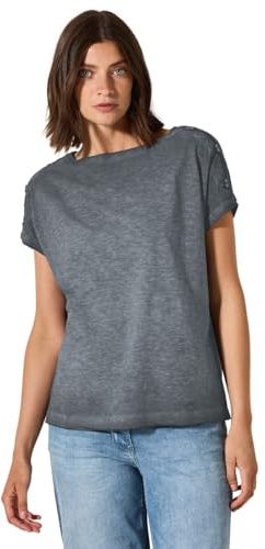 Cecil NOS GMD Button Shoulder T-Shirt Volcanic Grey L