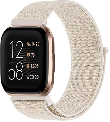 VELULYX Nylon Elastikband kompatibel mit Fitbit Versa 2/Fitbit Versa/Lite Smartwatch, Elastisches Armband für Herren Damen