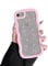 ZTOFERA for iPhone 7/8/SE Case 4.7 inch,Cute Curly Wave Frame Shape Case with Heart Ribbon Bow Pattern, Clear Slim Shockproof Hard PC Bumper Phone Cover for Women Girls, Pink