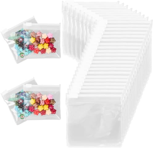 SOFPLATE 40 Stück 3 x 3 Zoll Selbstverschließende Schmuckbeutel Kleine Pillenbeutel Mit Druckverschluss Wasserdicht Anlaufgeschützt Durchsichtig EVA Schmuck Organizer Tasche Mit Druckverschluss Für Re