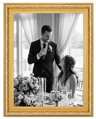 CABBEL Bilderrahmen LIA - 30x40 cm Gold Hochglanz – Barock Vintage Rahmen im Antik Look – Fotorahmen für Fotos, Poster, Urkunden & Kunstwerke – Elegant & Dekorativ für Wohnzimmer, Büro, Galerie