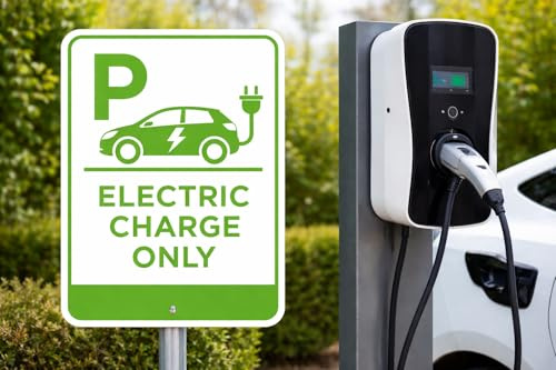 Electric Vehicle Charging Only Parking Sign EV Bay Reserved Green 300x200mm Sticker