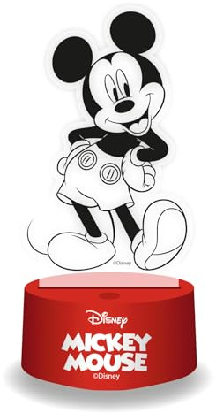 WONDEE Disney Lámpara Mickey Mouse 3D Mágica con Control Remoto y 16 Colores - Luz Nocturna Infantil Quitamiedos y Decoración Habitación de Mickey, Cosas/Regalos infantiles Niños Disney Originales