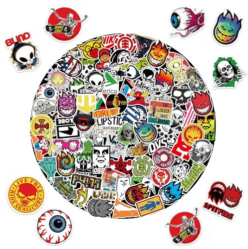 Kofferaufkleber Skateboard Sticker, 100 Stück, Vinyl Aesthetic Aufkleber