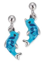 SCOUT Kinderschmuck, Ohrstecker 925 Sterling Silber, Delfin handemailliert