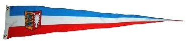 Fahnenwelt Langwimpel Schleswig-Holstein Fahne Flagge Wimpel NEU 30 cm x 150 cm Weiß mit Rot