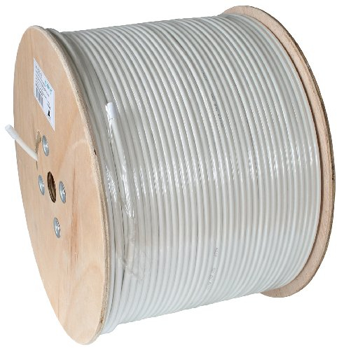 Axing SKB 395-03 Koaxialkabel 3-fach geschirmt für SAT-/BK-Hausinstallation 500 m Trommel weiß