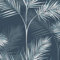 Navy South Beach Palm Wallpaper Metallic Tropical
