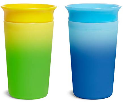 Munchkin Miracle 360 - Set di 2 tazze con cambio colore, 255 ml, colore: Blu/Giallo